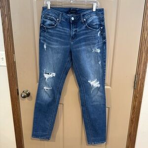 Silver Jeans Medium Blue Ripped Skinny Jeans